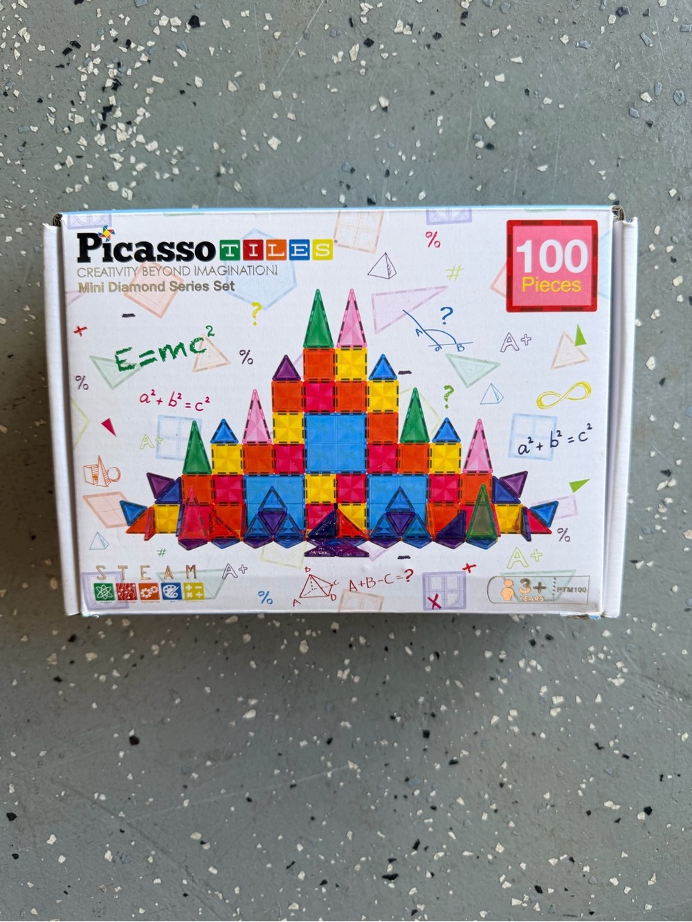 100-Piece Kids Magnetic Building Tiles - Multicolor